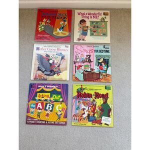 Vintage Disneyland (6) Vinyl LPs Collectible | Robin Hood, Donald Duck, + More